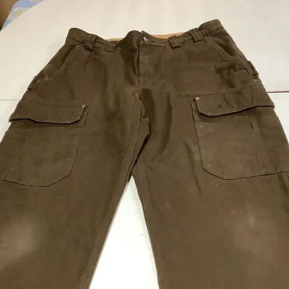 Duluth Trading Co Cargo Canvas Work Pants Brown Size 38x30 - Picture 2 of 9
